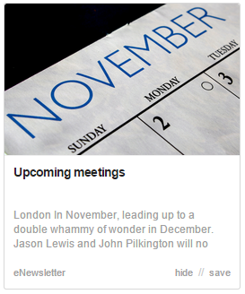 Upcoming meetings