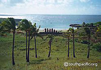 Anakena Beach, starting point for the northwest coastal hike.