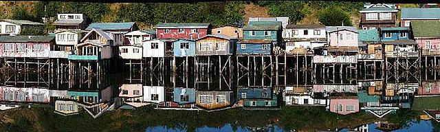 Typical stilt houses of the Grandè Isle de Chiloè