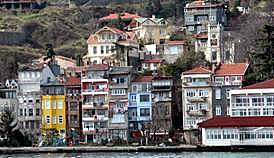 the scenery along the banks of the Bosphorus