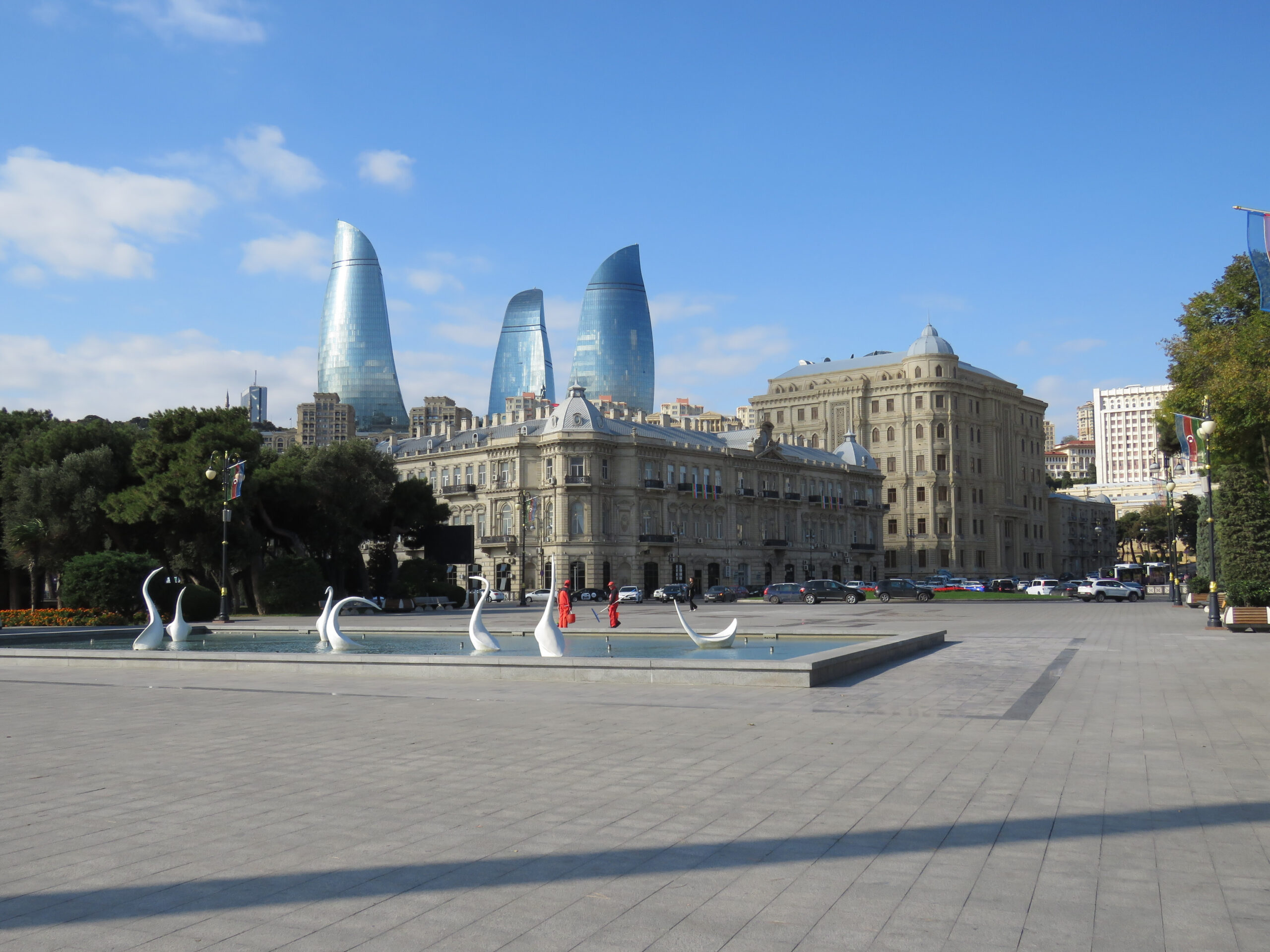 Flame towers by day, Baku city