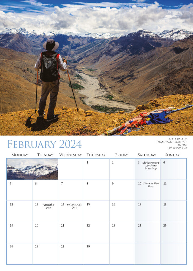 Calendar February 2024 – Spiti Valley Himachal Pradesh India by Tony Rye