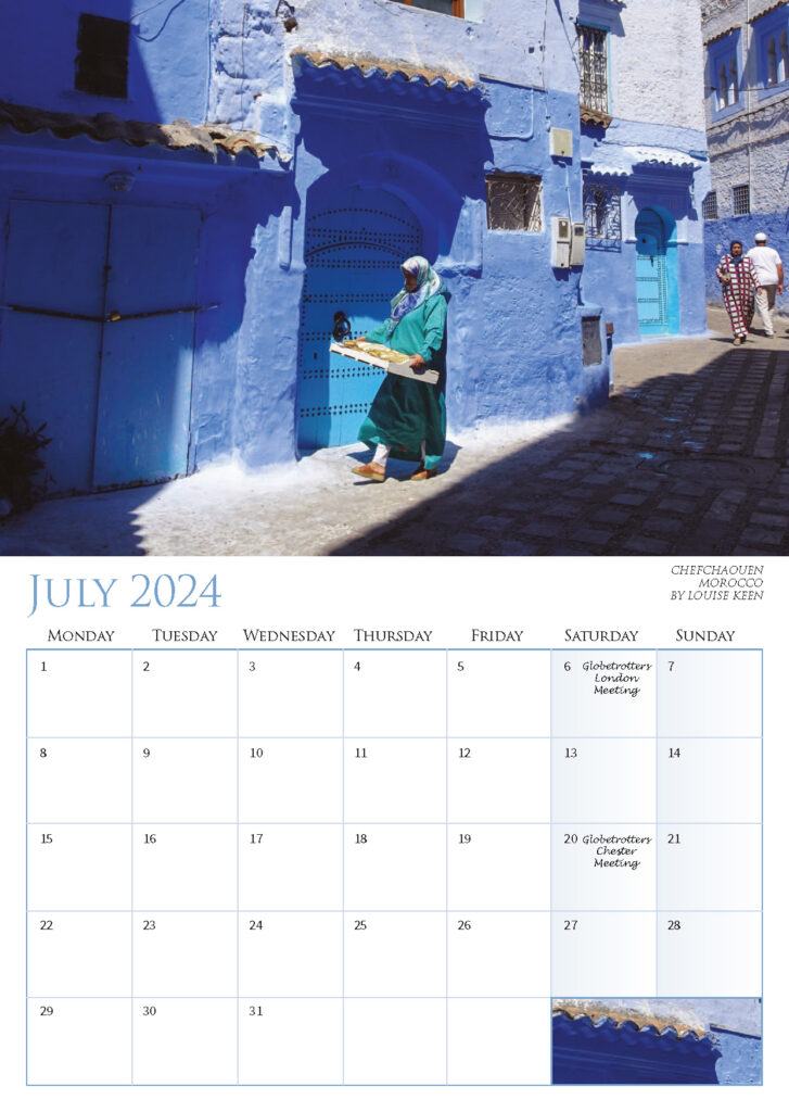 Calendar 2024 July – Chefchaouen Morocco by Louise Keen