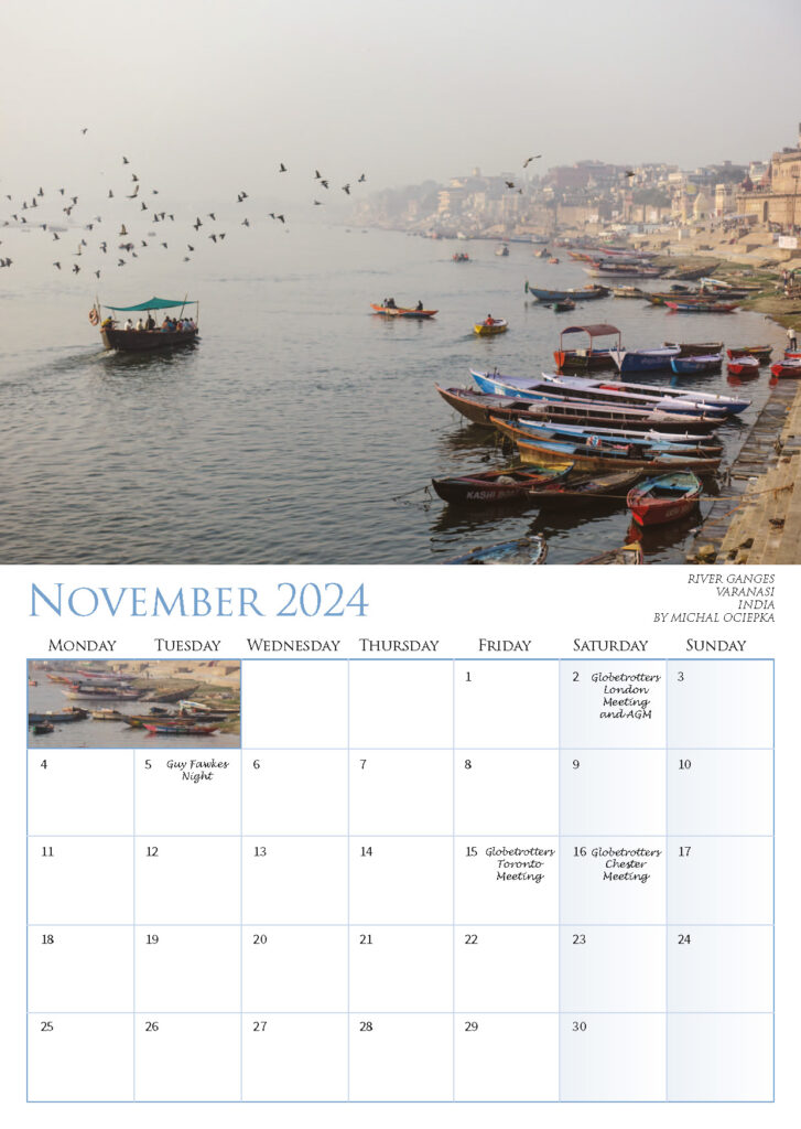 Calendar November 2024 – River Ganges Varanasi India by Michal Ociepka