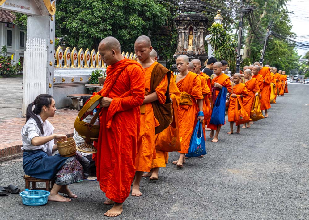 May 2025 – ‘Sai Bat’ (Alms Giving), Luang Prabang, Laos, by Juliet Wragge-Morley.