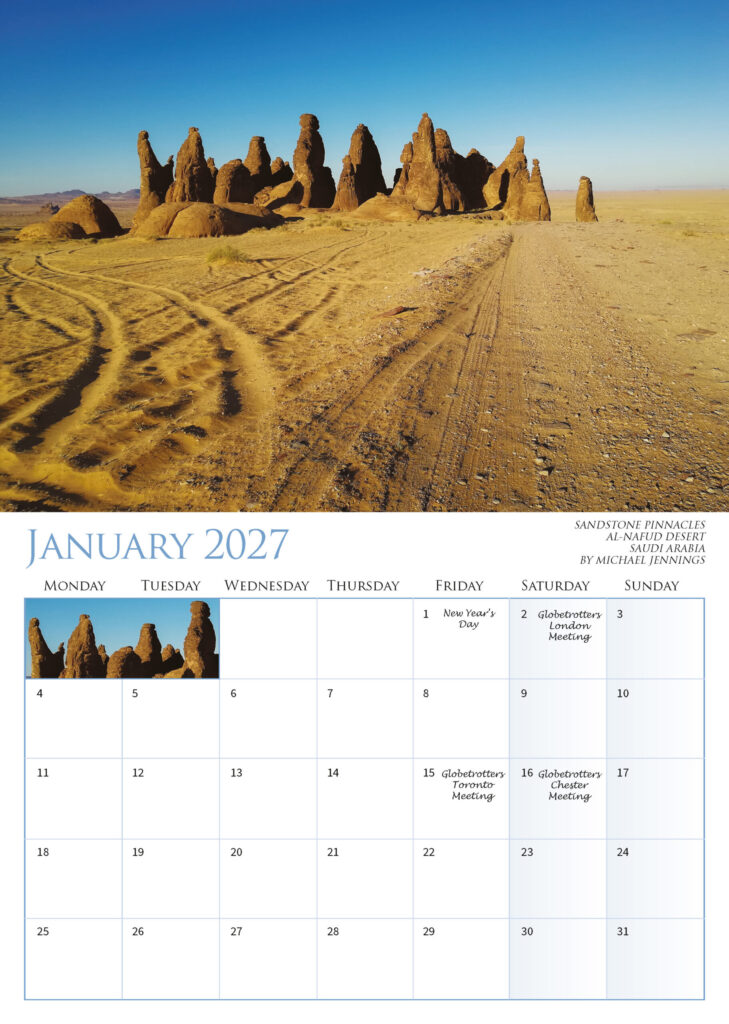 JANUARY 2027 SANDSTONE PINNACLES AL-NAFUD DESERT SAUDI ARABIA BY MICHAEL JENNINGS